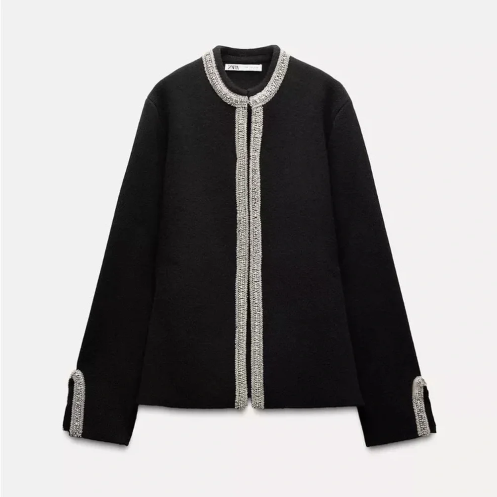 NWT Zara Jacket | ZARA 100% WOOL BEADED CARDIGAN/ JACKET (Size: M) - Picture 2 of 16